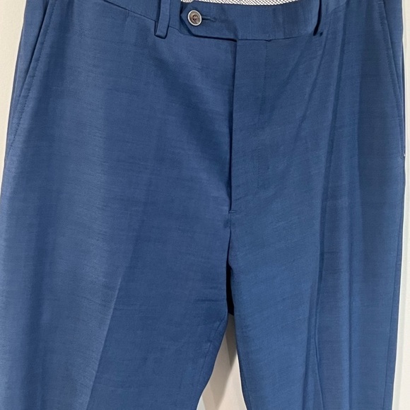 Men’s Hart Schaffner Marx 34W 33L Navy Wool Stretch Lightweight Dress Work Pants - Picture 2 of 11